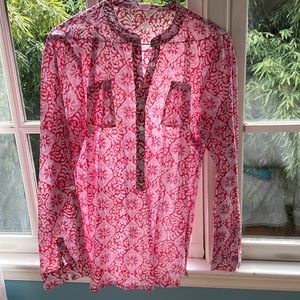 Pink/ light purple and white rikshaw top